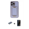 MARSİLYAN™- iPhone 13 Pro Max Kılıf Kozmos Minimal Prime - Siyah 3D Antistatik Hayalet Cam Ekran Koruyucu + Renkli Kamera Lens Koruma Cam - YL