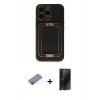 MARSİLYAN™- iPhone 13 Pro Max Kılıf Kozmos Minimal Prime - Siyah 3D Antistatik Hayalet Cam Ekran Koruyucu + Shine Kamera Lens Koruma Cam - PE