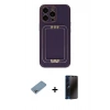 MARSİLYAN™- iPhone 13 Pro Max Kılıf Kozmos Minimal Prime - Siyah 3D Antistatik Hayalet Cam Ekran Koruyucu + Shine Kamera Lens Koruma Cam - GI