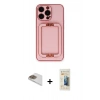 MARSİLYAN™- iPhone 13 Pro Max Kılıf Kozmos Minimal Prime - Siyah 6D Mat Seramik Hayalet Nano Ekran Koruyucu + Gold Pers Alüminyum Kamera Lens