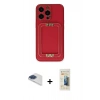 MARSİLYAN™- iPhone 13 Pro Max Kılıf Kozmos Minimal Prime - Siyah 6D Mat Seramik Hayalet Nano Ekran Koruyucu + Pers Alüminyum Kamera Lens - LT