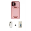 MARSİLYAN™- iPhone 13 Pro Max Kılıf Kozmos Minimal Prime - Siyah 6D Mat Seramik Hayalet Nano Ekran Koruyucu + Shine Kamera Lens - GD