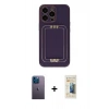 MARSİLYAN™- iPhone 13 Pro Max Kılıf Kozmos Minimal Prime - Siyah 6D Mat Seramik Hayalet Nano Ekran Koruyucu + Neon Fosforlu Kamera Lens - MI