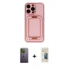 MARSİLYAN™- iPhone 13 Pro Max Kılıf Kozmos Minimal Prime - Siyah 6D Mat Seramik Hayalet Nano Ekran Koruyucu + Neon Fosforlu Kamera Lens - YL