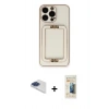 MARSİLYAN™- iPhone 13 Pro Max Kılıf Kozmos Minimal Prime - Siyah 6D Mat Seramik Hayalet Nano Ekran Koruyucu + Pers Alüminyum Kamera Lens - LT