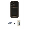 MARSİLYAN™- iPhone 13 Pro Max Kılıf Kozmos Minimal Prime - Siyah 6D Mat Seramik Hayalet Nano Ekran Koruyucu + Renkli Kamera Lens Koruma Cam - YL