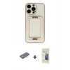 MARSİLYAN™- iPhone 13 Pro Max Kılıf Kozmos Minimal Prime - Siyah 6D Mat Seramik Hayalet Nano Ekran Koruyucu + Renkli Kamera Lens Koruma Cam - TU