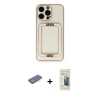 MARSİLYAN™- iPhone 13 Pro Max Kılıf Kozmos Minimal Prime - Siyah 6D Mat Seramik Hayalet Nano Ekran Koruyucu + Renkli Kamera Lens Koruma Cam - MI