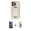 MARSİLYAN™- iPhone 13 Pro Max Kılıf Kozmos Minimal Prime - Siyah 6D Mat Seramik Hayalet Nano Ekran Koruyucu + Neon Fosforlu Kamera Lens - MI