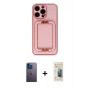 MARSİLYAN™- iPhone 13 Pro Max Kılıf Kozmos Minimal Prime - Siyah 6D Mat Seramik Hayalet Nano Ekran Koruyucu + Neon Fosforlu Kamera Lens - MI
