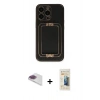 MARSİLYAN™- iPhone 13 Pro Max Kılıf Kozmos Minimal Prime - Siyah 6D Mat Seramik Hayalet Nano Ekran Koruyucu + Pers Alüminyum Kamera Lens - GI