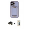 MARSİLYAN™- iPhone 13 Pro Max Kılıf Kozmos Minimal Prime - Siyah 6D Mat Seramik Hayalet Nano Ekran Koruyucu + Raze Metal Kamera Lens - GD