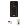 MARSİLYAN™- iPhone 13 Pro Max Kılıf Kozmos Minimal Prime - Siyah 6D Mat Seramik Hayalet Nano Ekran Koruyucu + Pers Alüminyum Kamera Lens - KI