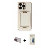 MARSİLYAN™- iPhone 13 Pro Max Kılıf Kozmos Minimal Prime - Siyah 6D Mat Seramik Hayalet Nano Ekran Koruyucu + Rainbow Kamera Lens Koruma Cam - KI