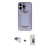 MARSİLYAN™- iPhone 13 Pro Max Kılıf Kozmos Minimal Prime - Siyah 6D Mat Seramik Hayalet Nano Ekran Koruyucu + Pers Alüminyum Kamera Lens - LT