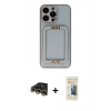 MARSİLYAN™- iPhone 13 Pro Max Kılıf Kozmos Minimal Prime - Siyah 6D Mat Seramik Hayalet Nano Ekran Koruyucu + Raze Metal Kamera Lens - GD