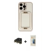 MARSİLYAN™- iPhone 13 Pro Max Kılıf Kozmos Minimal Prime - Siyah 6D Mat Seramik Hayalet Nano Ekran Koruyucu + Raze Metal Kamera Lens - GD