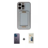MARSİLYAN™- iPhone 13 Pro Max Kılıf Kozmos Minimal Prime - Siyah 6D Mat Seramik Hayalet Nano Ekran Koruyucu + Neon Fosforlu Kamera Lens - MI