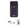 MARSİLYAN™- iPhone 13 Pro Max Kılıf Kozmos Minimal Prime - Siyah 6D Mat Seramik Hayalet Nano Ekran Koruyucu + Pers Alüminyum Kamera Lens - GI