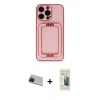 MARSİLYAN™- iPhone 13 Pro Max Kılıf Kozmos Minimal Prime - Siyah 6D Mat Seramik Hayalet Nano Ekran Koruyucu + Rainbow Kamera Lens Koruma Cam - KI