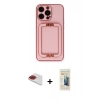 MARSİLYAN™- iPhone 13 Pro Max Kılıf Kozmos Minimal Prime - Siyah 6D Mat Seramik Hayalet Nano Ekran Koruyucu + Pers Alüminyum Kamera Lens - KI