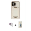 MARSİLYAN™- iPhone 13 Pro Max Kılıf Kozmos Minimal Prime - Siyah 6D Mat Seramik Hayalet Nano Ekran Koruyucu + Pers Alüminyum Kamera Lens - GI