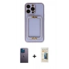 MARSİLYAN™- iPhone 13 Pro Max Kılıf Kozmos Minimal Prime - Siyah 6D Mat Seramik Hayalet Nano Ekran Koruyucu + Neon Fosforlu Kamera Lens - MI