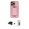 MARSİLYAN™- iPhone 13 Pro Max Kılıf Kozmos Minimal Prime - Siyah 6D Mat Seramik Hayalet Nano Ekran Koruyucu + Raze Metal Kamera Lens - GD