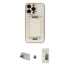 MARSİLYAN™- iPhone 13 Pro Max Kılıf Kozmos Minimal Prime - Siyah 6D Mat Seramik Hayalet Nano Ekran Koruyucu + Rainbow Kamera Lens Koruma Cam - MR