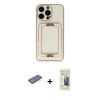 MARSİLYAN™- iPhone 13 Pro Max Kılıf Kozmos Minimal Prime - Siyah 6D Mat Seramik Hayalet Nano Ekran Koruyucu + Renkli Kamera Lens Koruma Cam - YL