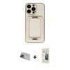 MARSİLYAN™- iPhone 13 Pro Max Kılıf Kozmos Minimal Prime - Siyah 6D Mat Seramik Hayalet Nano Ekran Koruyucu + Rainbow Kamera Lens Koruma Cam - MI