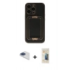 MARSİLYAN™- iPhone 13 Pro Max Kılıf Kozmos Minimal Prime - Siyah 6D Mat Seramik Hayalet Nano Ekran Koruyucu + Pers Alüminyum Kamera Lens - LT