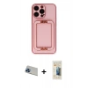 MARSİLYAN™- iPhone 13 Pro Max Kılıf Kozmos Minimal Prime - Siyah 6D Mat Seramik Hayalet Nano Ekran Koruyucu + Rainbow Kamera Lens Koruma Cam - MI