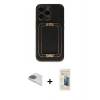 MARSİLYAN™- iPhone 13 Pro Max Kılıf Kozmos Minimal Prime - Siyah 6D Mat Seramik Hayalet Nano Ekran Koruyucu + Gold Pers Alüminyum Kamera Lens