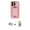 MARSİLYAN™- iPhone 13 Pro Max Kılıf Kozmos Minimal Prime - Siyah 6D Mat Seramik Hayalet Nano Ekran Koruyucu + Rainbow Kamera Lens Koruma Cam - MR