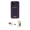 MARSİLYAN™- iPhone 13 Pro Max Kılıf Kozmos Minimal Prime - Siyah 6D Mat Seramik Hayalet Nano Ekran Koruyucu + Pers Alüminyum Kamera Lens - KI