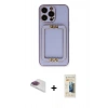 MARSİLYAN™- iPhone 13 Pro Max Kılıf Kozmos Minimal Prime - Siyah 6D Mat Seramik Hayalet Nano Ekran Koruyucu + Pers Alüminyum Kamera Lens - GI