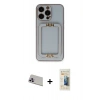 MARSİLYAN™- iPhone 13 Pro Max Kılıf Kozmos Minimal Prime - Siyah 6D Mat Seramik Hayalet Nano Ekran Koruyucu + Rainbow Kamera Lens Koruma Cam - MR