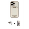 MARSİLYAN™- iPhone 13 Pro Max Kılıf Kozmos Minimal Prime - Siyah Bilvis 3D Cam Ekran Koruyucu + Gold Pers Alüminyum Kamera Lens