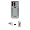MARSİLYAN™- iPhone 13 Pro Max Kılıf Kozmos Minimal Prime - Siyah Bilvis 3D Cam Ekran Koruyucu + Gold Pers Alüminyum Kamera Lens