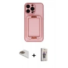 MARSİLYAN™- iPhone 13 Pro Max Kılıf Kozmos Minimal Prime - Siyah Bilvis 3D Cam Ekran Koruyucu + Gold Pers Alüminyum Kamera Lens