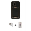 MARSİLYAN™- iPhone 13 Pro Max Kılıf Kozmos Minimal Prime - Siyah Bilvis 3D Cam Ekran Koruyucu + Gold Pers Alüminyum Kamera Lens