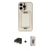 MARSİLYAN™- iPhone 13 Pro Max Kılıf Kozmos Minimal Prime - Siyah Bilvis 3D Cam Ekran Koruyucu + Raze Metal Kamera Lens - GD