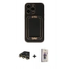 MARSİLYAN™- iPhone 13 Pro Max Kılıf Kozmos Minimal Prime - Siyah Bilvis 3D Cam Ekran Koruyucu + Raze Metal Kamera Lens - GD