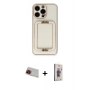 MARSİLYAN™- iPhone 13 Pro Max Kılıf Kozmos Minimal Prime - Siyah Bilvis 3D Cam Ekran Koruyucu + Rainbow Kamera Lens Koruma Cam - KI