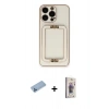 MARSİLYAN™- iPhone 13 Pro Max Kılıf Kozmos Minimal Prime - Siyah Bilvis 3D Cam Ekran Koruyucu + Shine Kamera Lens Koruma Cam - MI