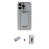MARSİLYAN™- iPhone 13 Pro Max Kılıf Kozmos Minimal Prime - Siyah Bilvis 3D Cam Ekran Koruyucu + Shine Kamera Lens Koruma Cam - MI