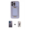 MARSİLYAN™- iPhone 13 Pro Max Kılıf Kozmos Minimal Prime - Siyah Bilvis 3D Cam Ekran Koruyucu + Neon Fosforlu Kamera Lens - MI