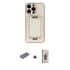 MARSİLYAN™- iPhone 13 Pro Max Kılıf Kozmos Minimal Prime - Siyah Bilvis 3D Cam Ekran Koruyucu + Renkli Kamera Lens Koruma Cam - PE