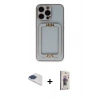 MARSİLYAN™- iPhone 13 Pro Max Kılıf Kozmos Minimal Prime - Siyah Bilvis 3D Cam Ekran Koruyucu + Pers Alüminyum Kamera Lens - LT